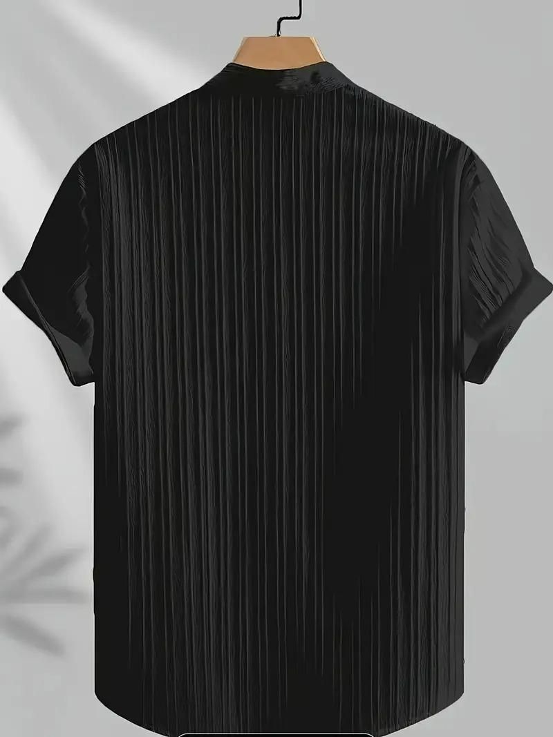 Men's Solid Retro Short Sleeves Button-Up Shirt Pack of 3